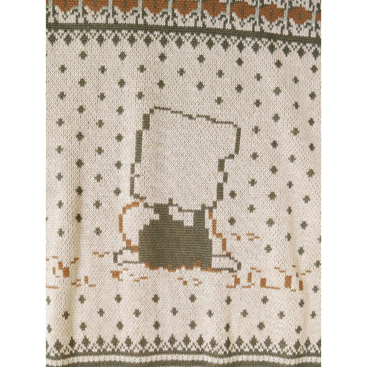 Kapital 8G Cotton Knit Peckish Rainbowy Fair Isle Crew Sweater