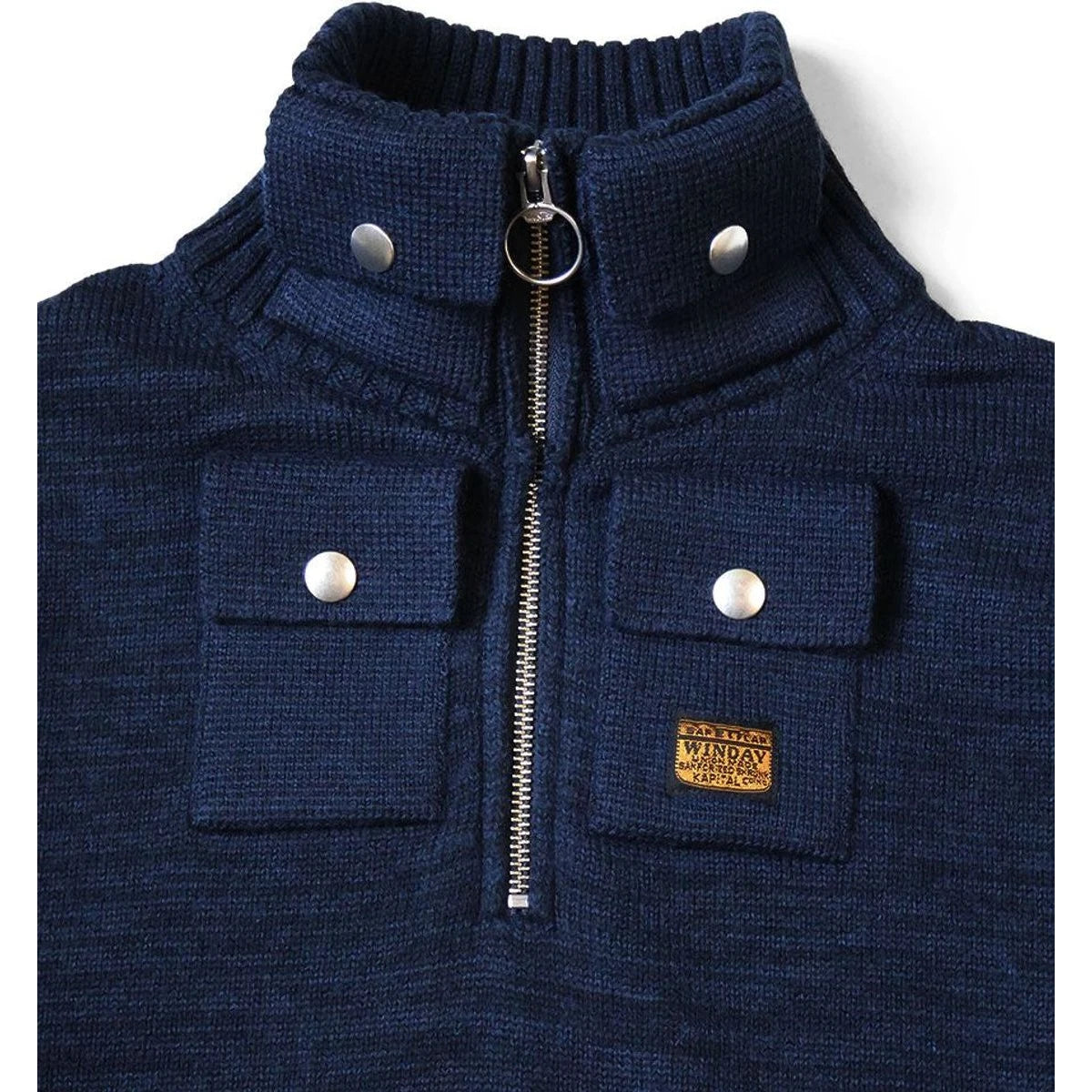 Kapital 8G Cotton Wool Nickel 4 Quarter Zip Sweater