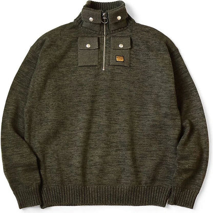 Kapital 8G Cotton Wool Nickel 4 Quarter Zip Sweater