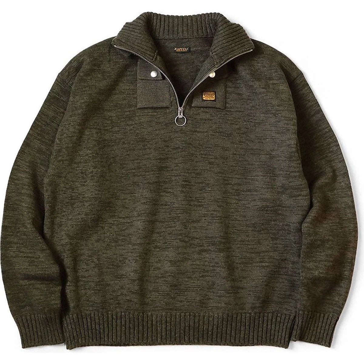Kapital 8G Cotton Wool Nickel 4 Quarter Zip Sweater