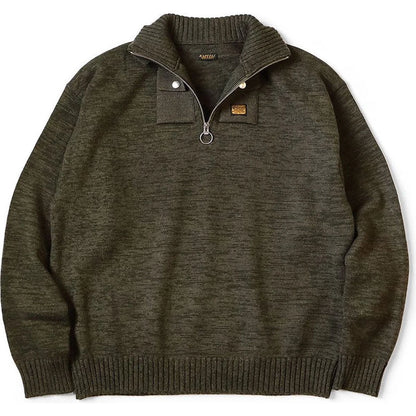 Kapital 8G Cotton Wool Nickel 4 Quarter Zip Sweater