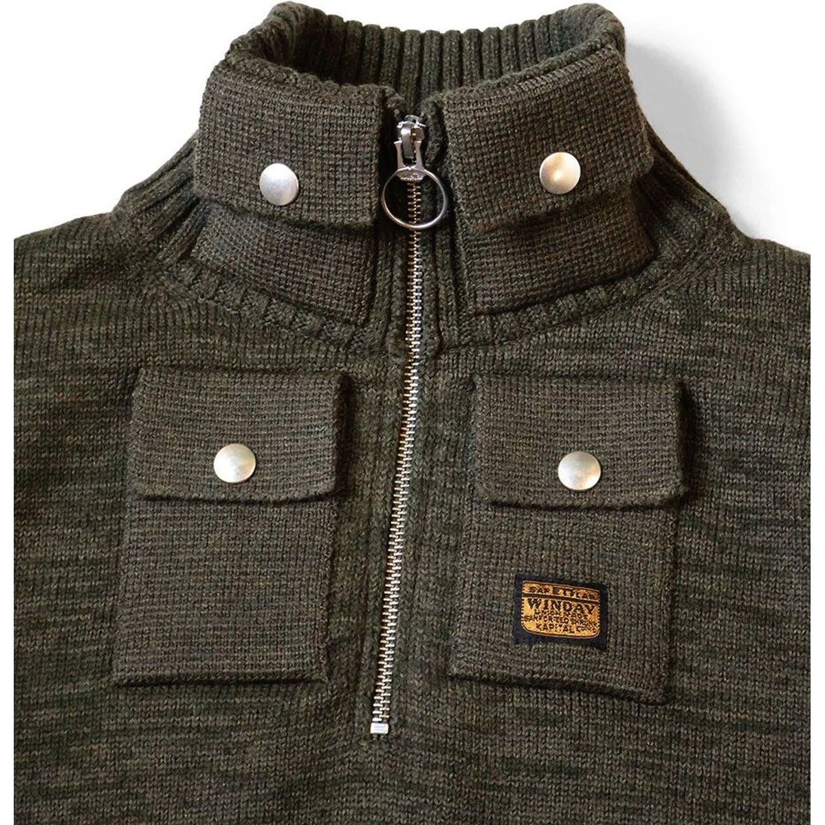 Kapital 8G Cotton Wool Nickel 4 Quarter Zip Sweater