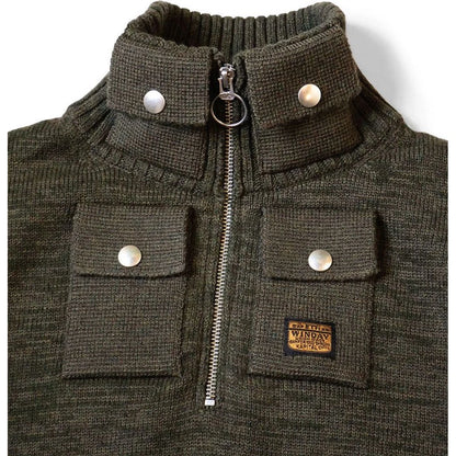 Kapital 8G Cotton Wool Nickel 4 Quarter Zip Sweater