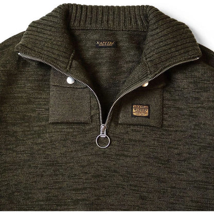 Kapital 8G Cotton Wool Nickel 4 Quarter Zip Sweater