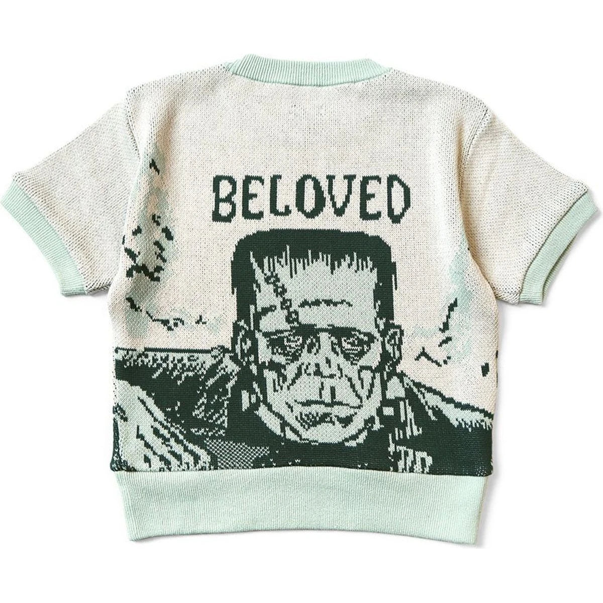 Kapital 8G Jacquard Knit Short Sleeve Vintage Cropped Sweater (Beloved Mr )
