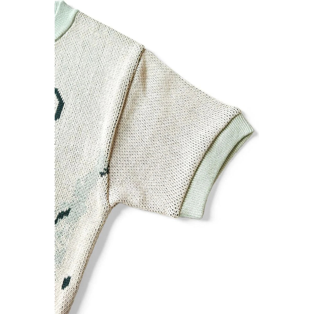 Kapital 8G Jacquard Knit Short Sleeve Vintage Cropped Sweater (Beloved Mr )
