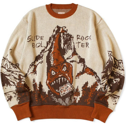 Kapital 8G Jacquard Knit Vintage Crew Sweater (The Slide Rock Bolter)