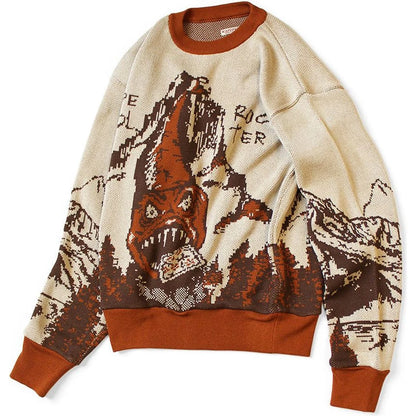Kapital 8G Jacquard Knit Vintage Crew Sweater (The Slide Rock Bolter)