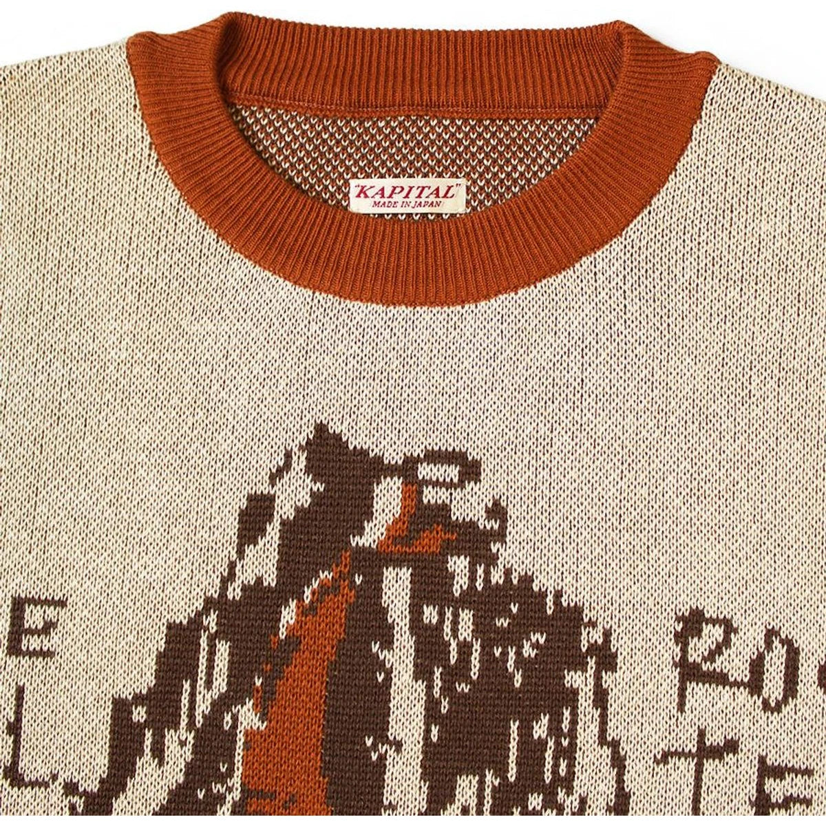 Kapital 8G Jacquard Knit Vintage Crew Sweater (The Slide Rock Bolter)