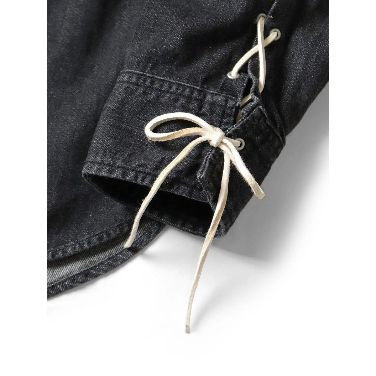 Kapital 8oz Black Denim Lace-Up Western Shirt