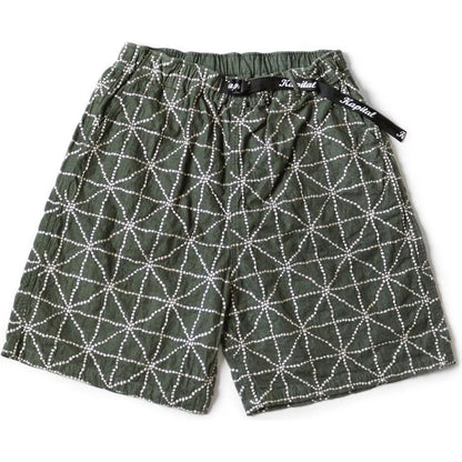 Kapital 8oz Color Denim Folk-Dojo Embroidered Easy Shorts