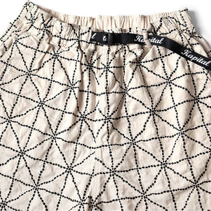 Kapital 8oz Color Denim Folk-Dojo Embroidered Easy Shorts