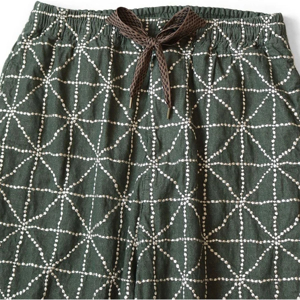 Kapital 8oz Color Denim Folk-Dojo Embroidery Easy Baggy Pants