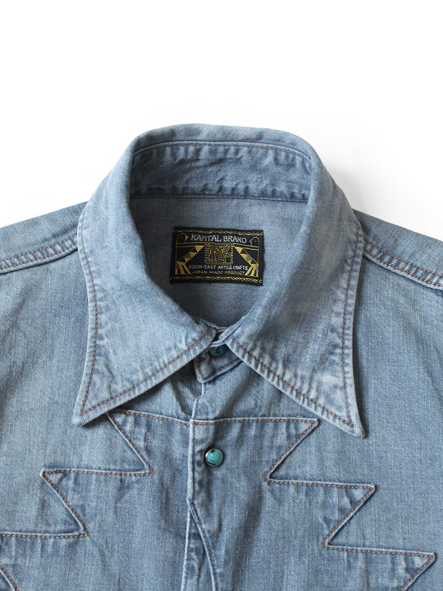 Kapital 8oz Denim Thunderbird Husky Western Shirt (Processed)