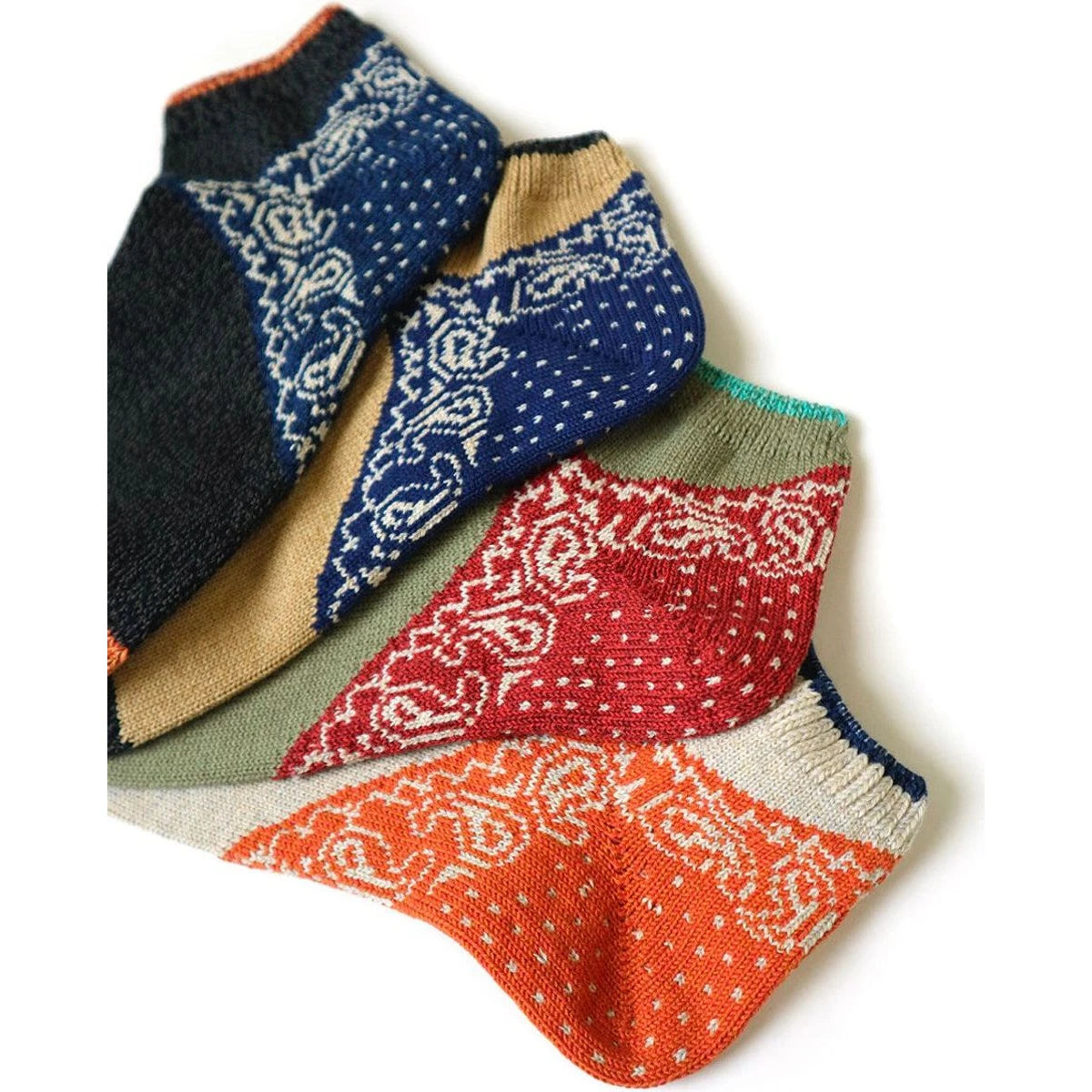 Kapital 96 Heel Paisley Bandana Ankle Socks