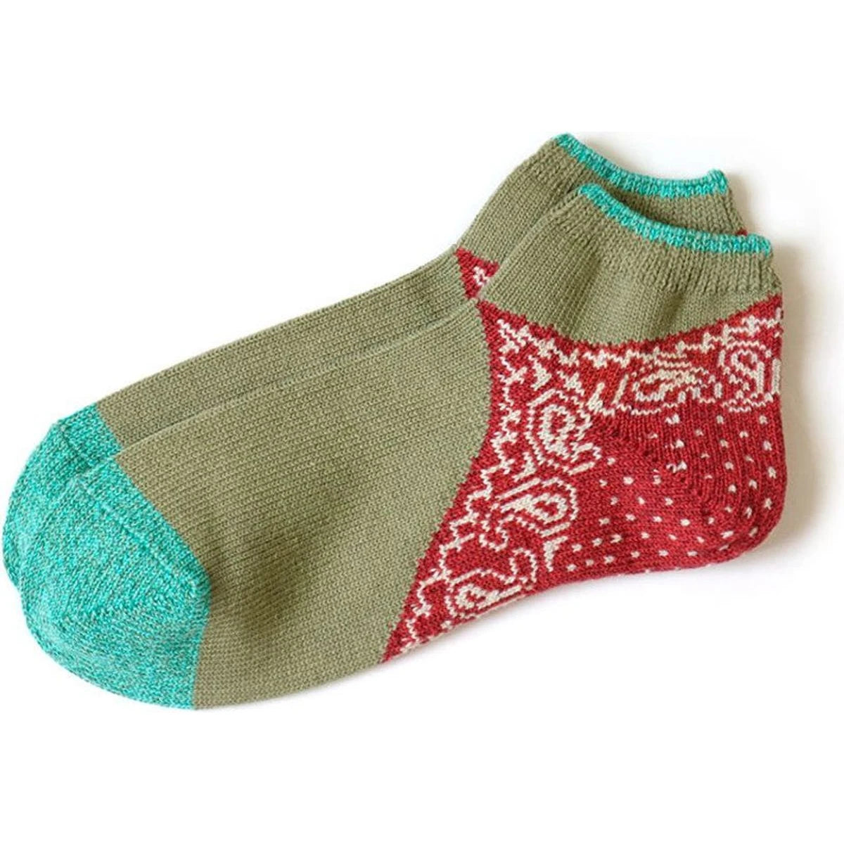 Kapital 96 Heel Paisley Bandana Ankle Socks