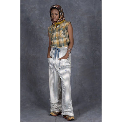 Kapital 9oz French Hickory Double Knee Easy Baggy Pants
