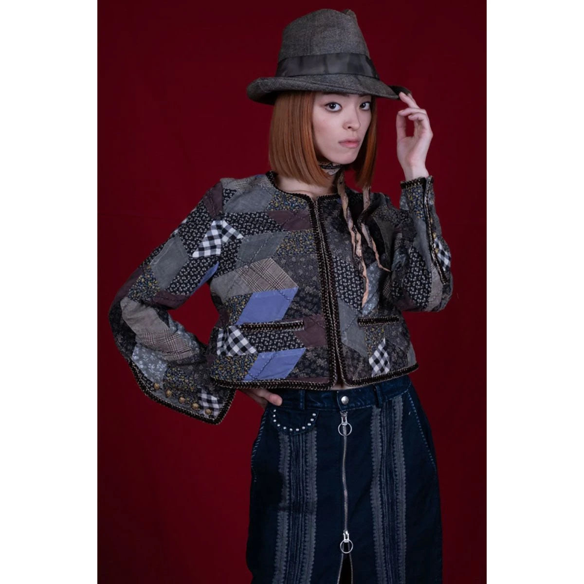 Kapital Aged Paper Canvas Fedora Hat