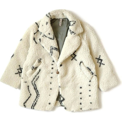 Kapital Beni Ourain Pattern Boa Fleece Pea Coat