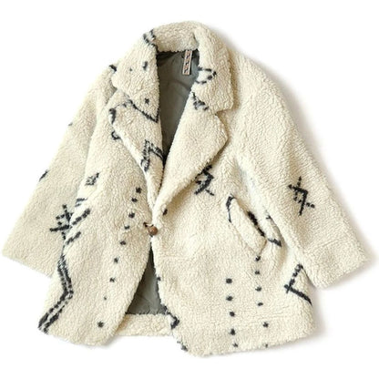 Kapital Beni Ourain Pattern Boa Fleece Pea Coat