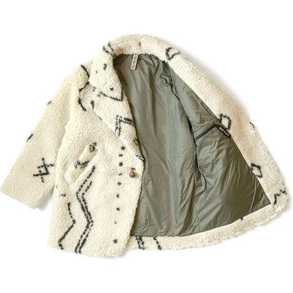 Kapital Beni Ourain Pattern Boa Fleece Pea Coat