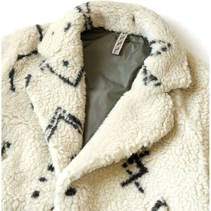 Kapital Beni Ourain Pattern Boa Fleece Pea Coat