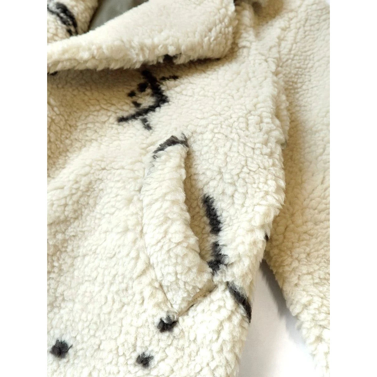 Kapital Beni Ourain Pattern Boa Fleece Pea Coat