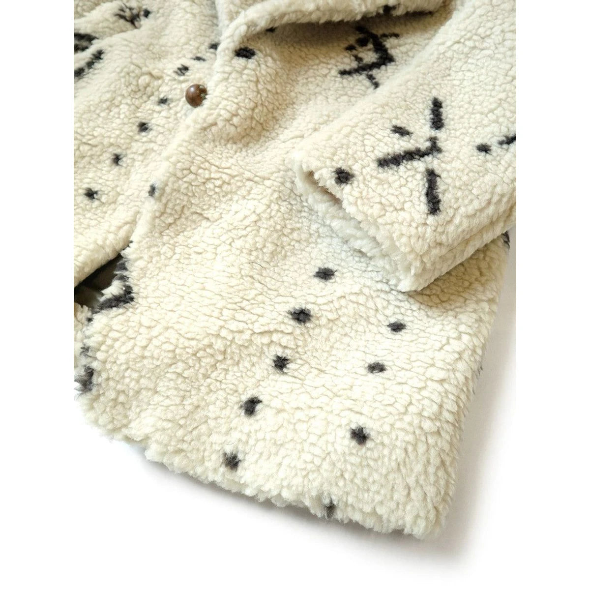 Kapital Beni Ourain Pattern Boa Fleece Pea Coat