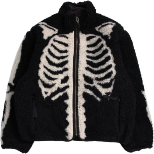 Kapital Bone Pattern Boa Fleece Reversible Blouson Jacket