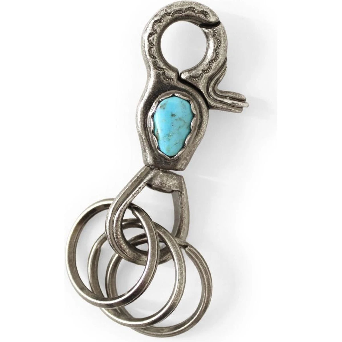 Kapital Brass, Silver, Turquoise Keyring