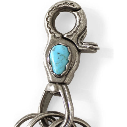 Kapital Brass, Silver, Turquoise Keyring