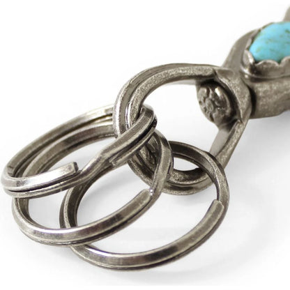 Kapital Brass, Silver, Turquoise Keyring