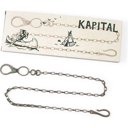 Kapital Brass, Silver, Turquoise Wallet Chain