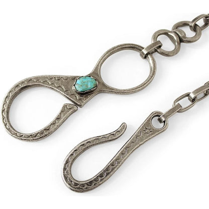 Kapital Brass, Silver, Turquoise Wallet Chain