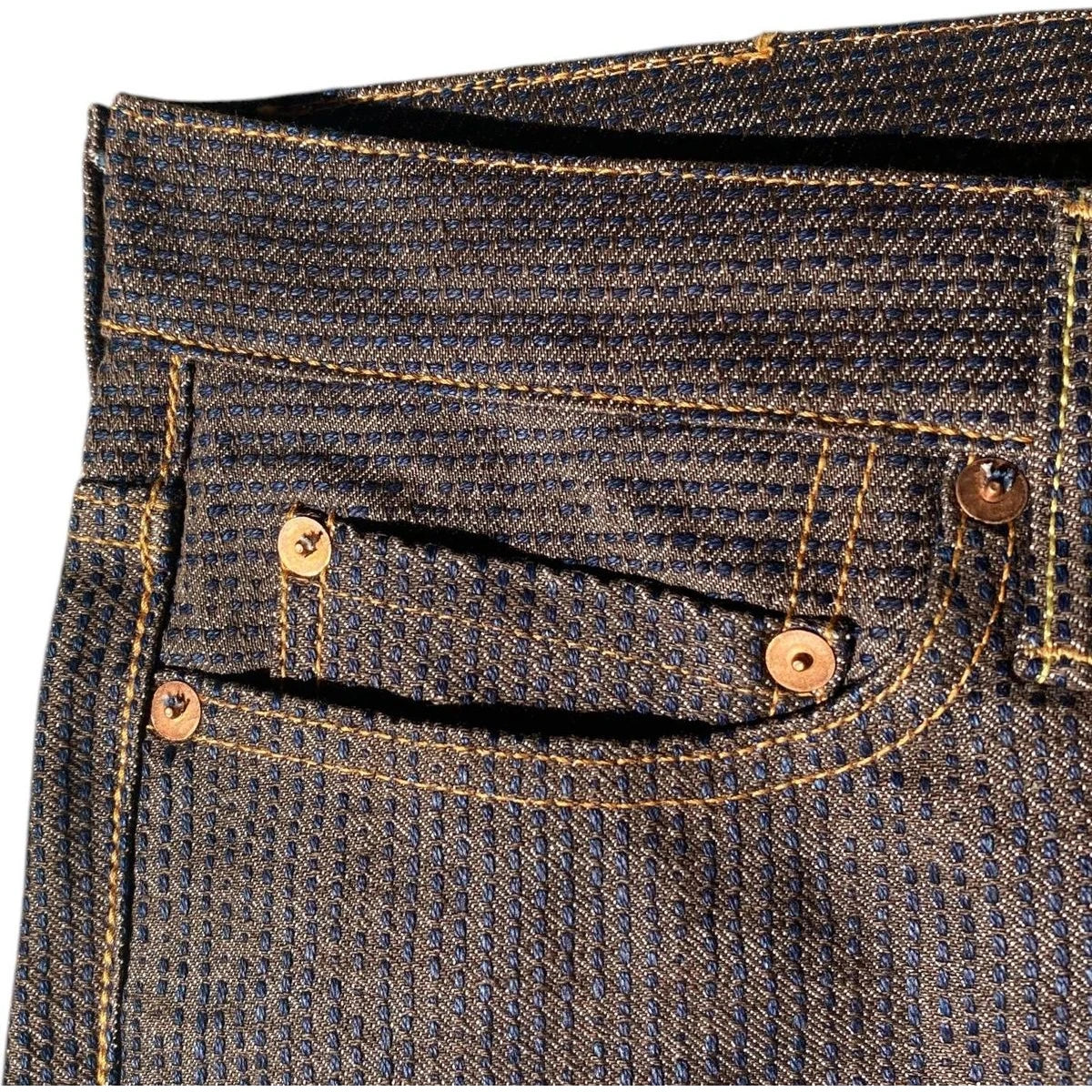 Kapital Century Denim 5P Stone No. 5+S Diamond Pattern (Kakishibu)