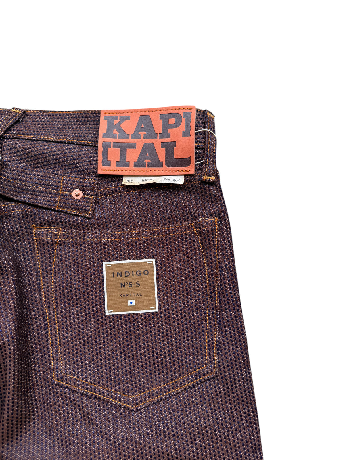 Kapital Century Denim 5P Wide Leg Monkey TH No. 5+S (Kakishibu)