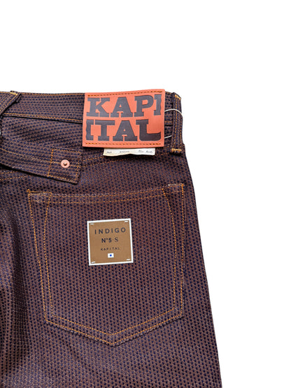Kapital Century Denim 5P Wide Leg Monkey TH No. 5+S (Kakishibu)