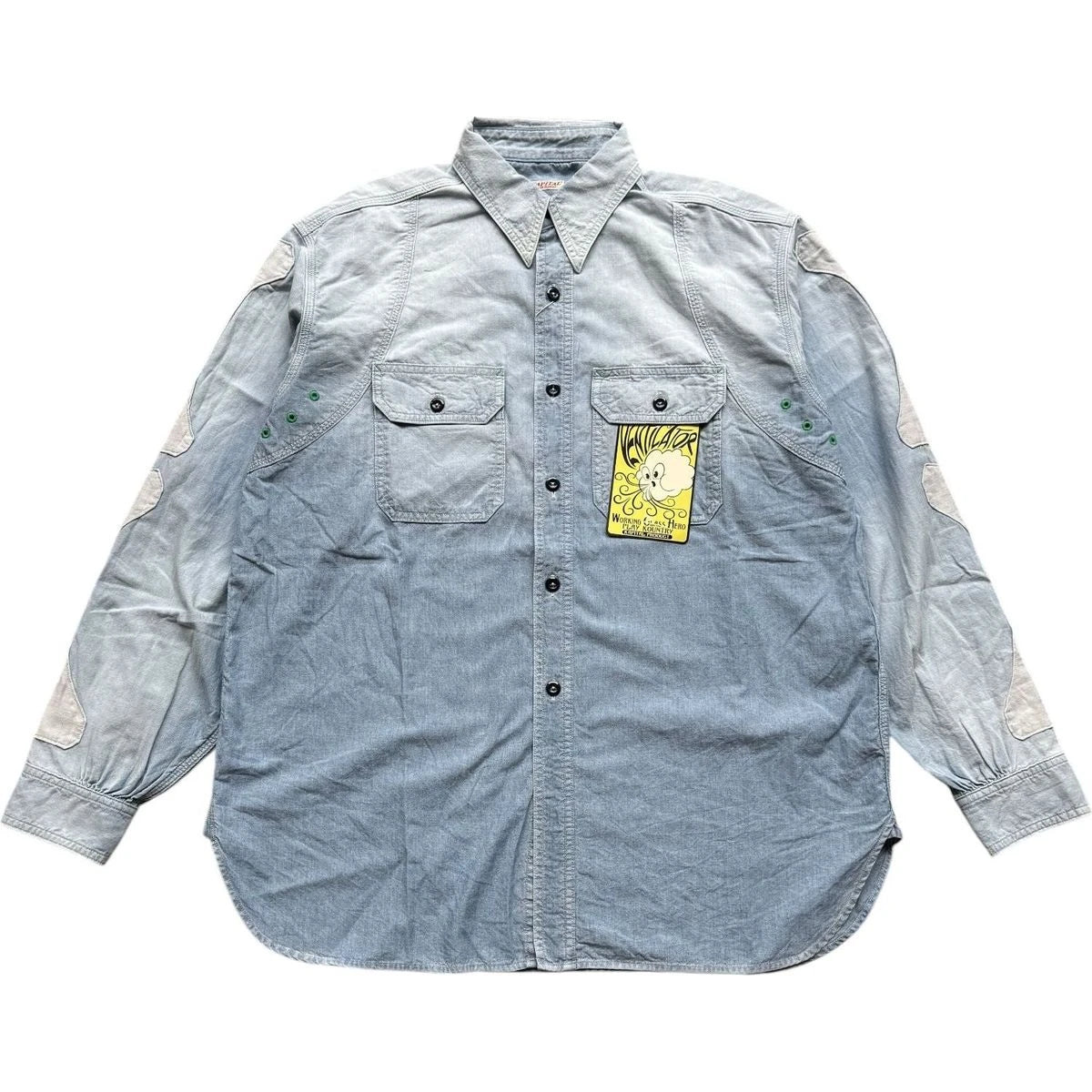 Kapital Chambray 2 Tone Bone Patch Ventilator Work Shirt