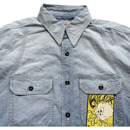 Kapital Chambray 2 Tone Bone Patch Ventilator Work Shirt
