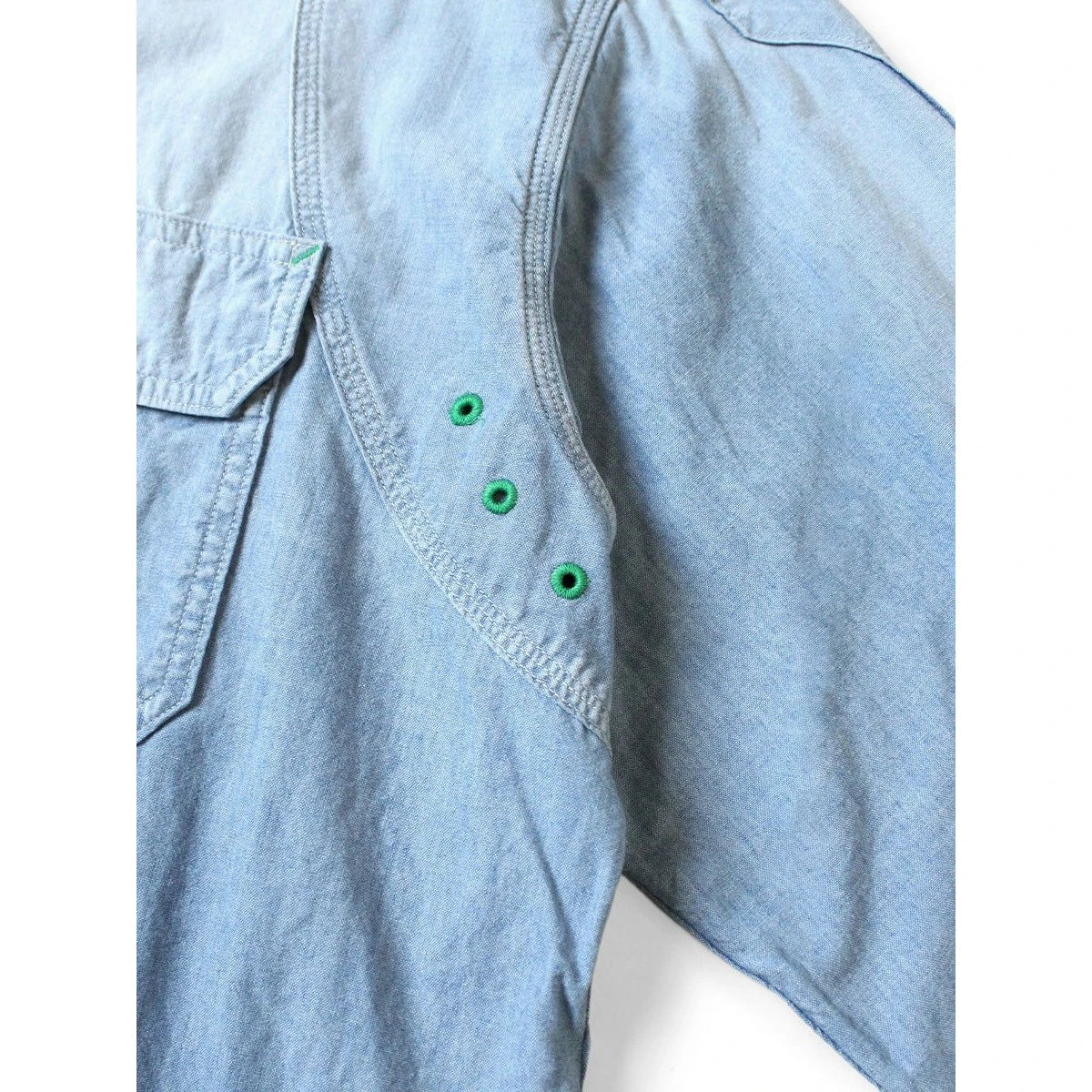 Kapital Chambray Bone Patch Ventilator Work Shirt