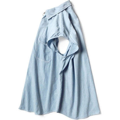 Kapital Chambray Sleeveless Zipper Work Shirt