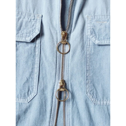 Kapital Chambray Sleeveless Zipper Work Shirt