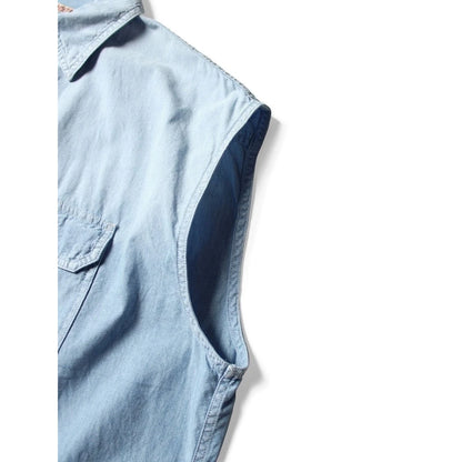 Kapital Chambray Sleeveless Zipper Work Shirt