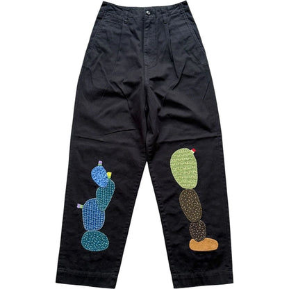 Kapital Chino High Waisted Nime Pants (Cactus Embroidery)