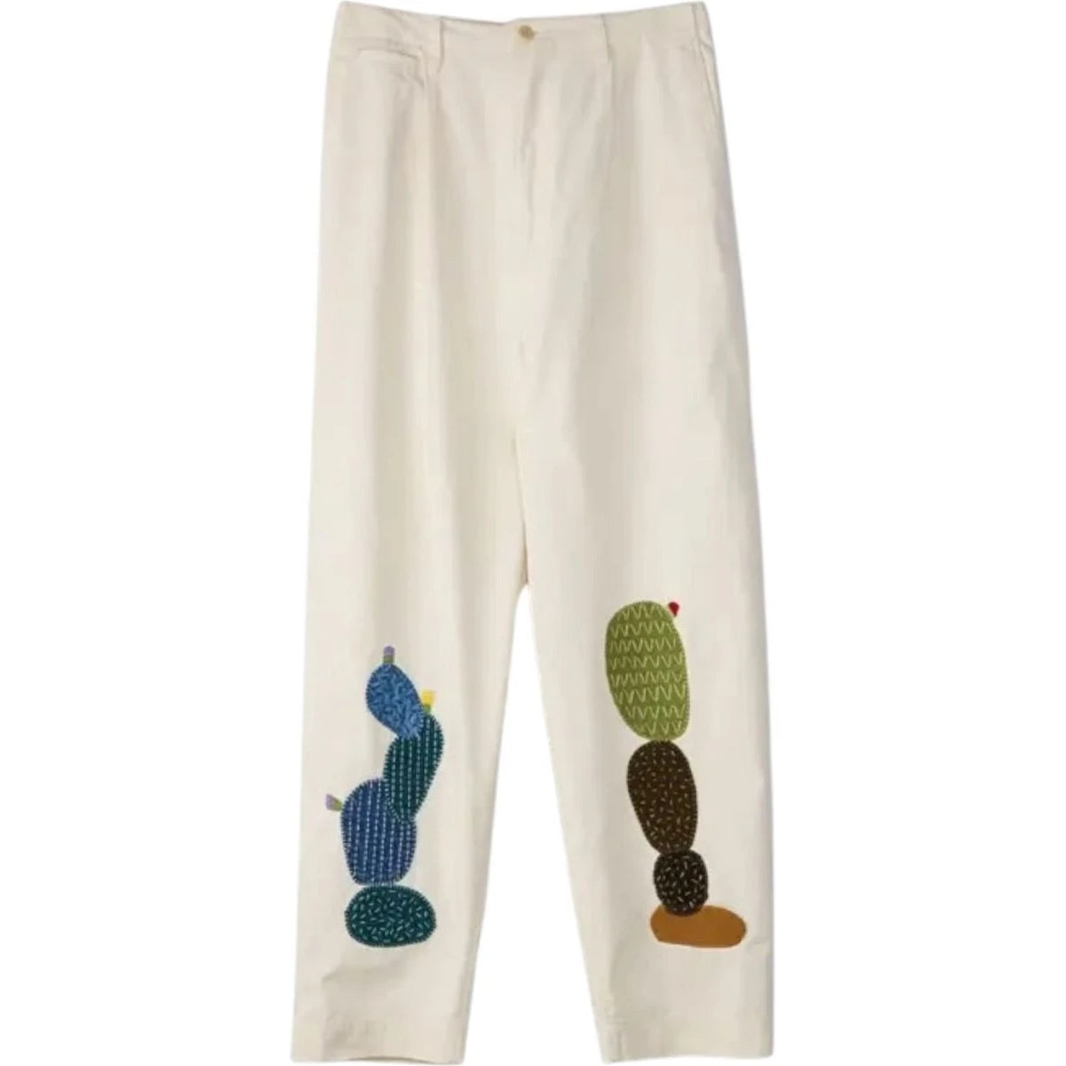 Kapital Chino High Waisted Nime Pants (Cactus Embroidery)