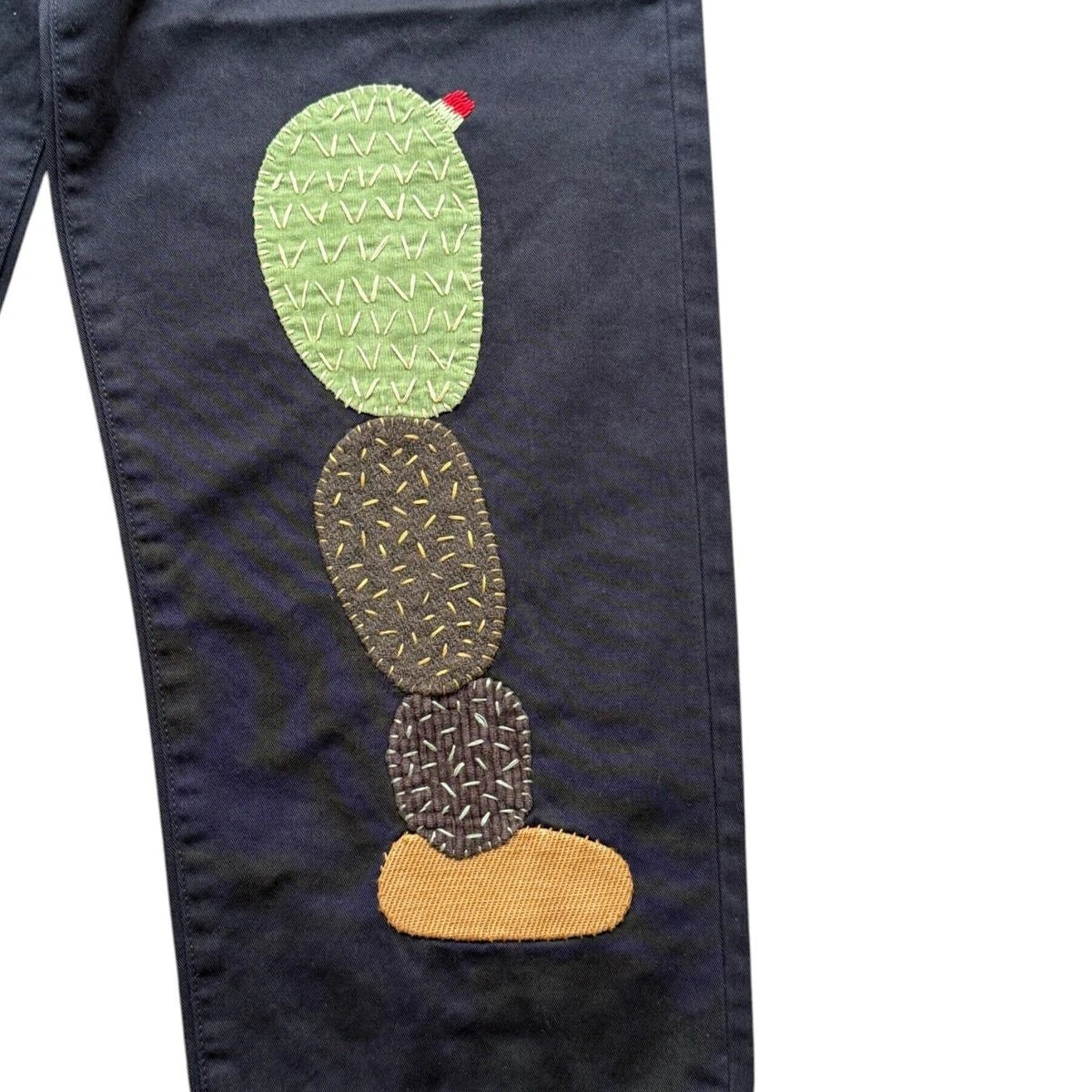 Kapital Chino High Waisted Nime Pants (Cactus Embroidery)