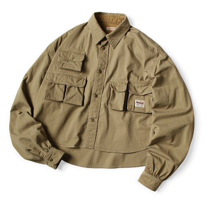 Kapital Chino Nugget-Pocket Cropped Fish Shirt