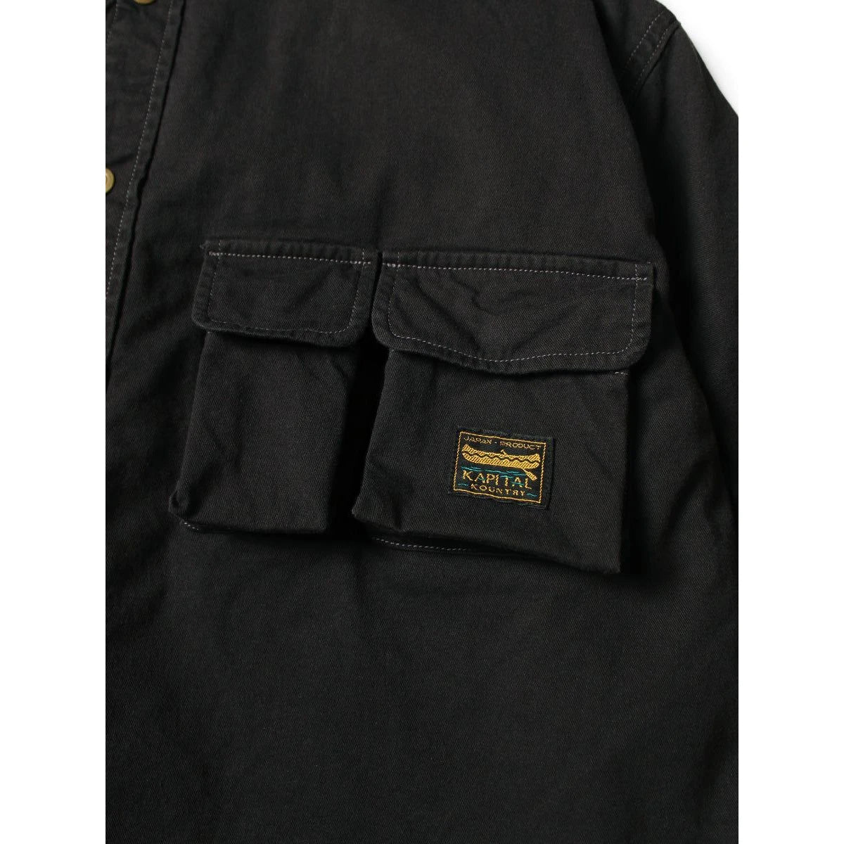 Kapital Chino Nugget-Pocket Cropped Fish Shirt