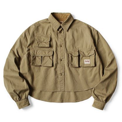 Kapital Chino Nugget-Pocket Cropped Fish Shirt