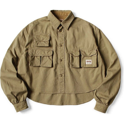 Kapital Chino Nugget-Pocket Cropped Fish Shirt